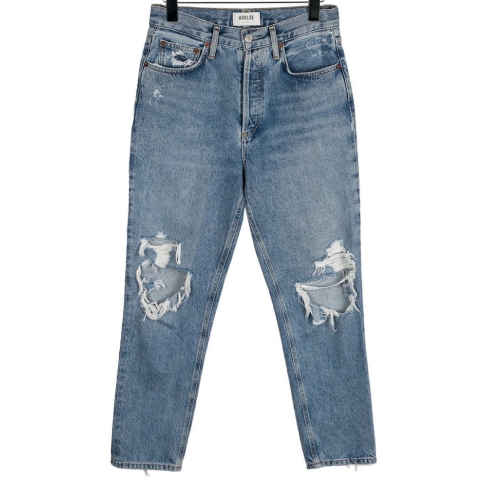 Agolde Light Blue Ripped Boyfriend Jeans